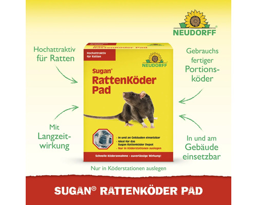 Sugan Rattenköder Pad Packung von Neudorff