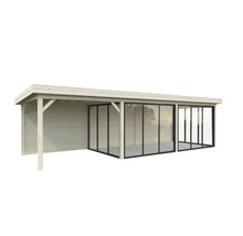 Holz-Pavillon mit Schiebetüren