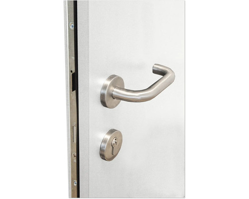 Edelstahl Türbeschlag mit Griff und Schließzylinder