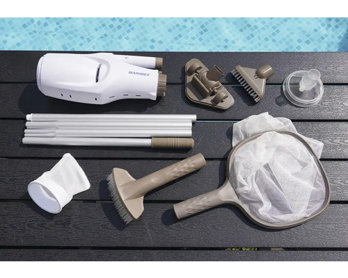 Marimex Poolreinigungsset mit Poolsauger, Stiel, Bürsten und Kescher