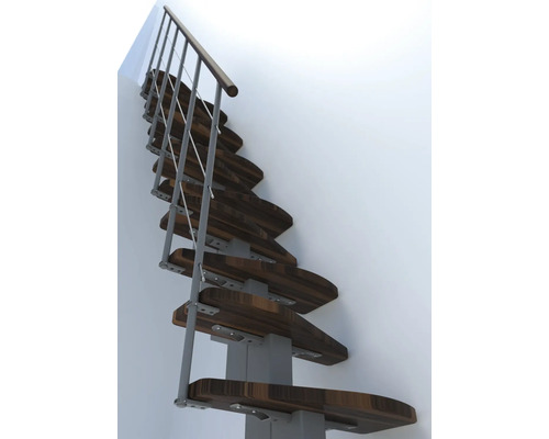 Raumspartreppe aus Holz und Metall für den Innenbereich
