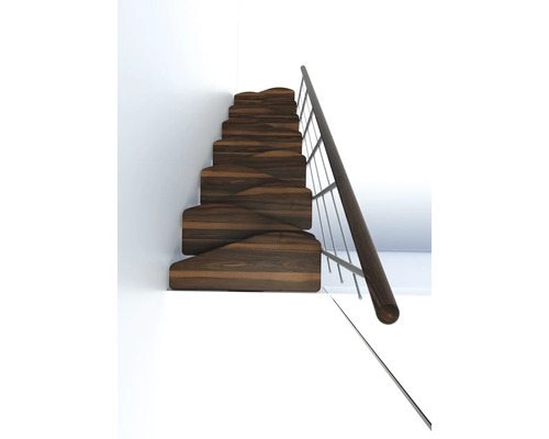Holztreppe mit Geländer in einem modernen Design