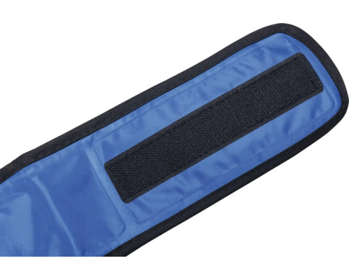 Blaues Kältekompressenband mit Klettverschluss