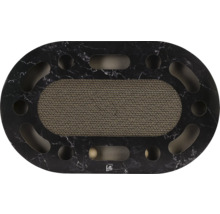 Ovaler Katzenkratzbaum mit Spielöffnungen und Kratzfläche aus Pappe