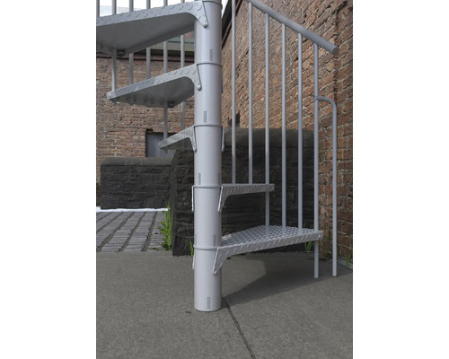 Spindeltreppe aus Metall für den Außenbereich
