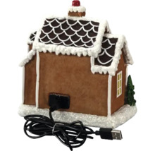 Dekoratives Lebkuchenhaus mit USB-Kabel für weihnachtliche Beleuchtung