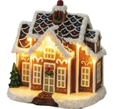Lebkuchenhaus mit Beleuchtung und Dekoration