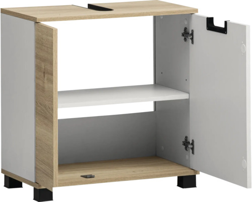 Waschtischunterschrank mit einer Tür und einem offenen Fach