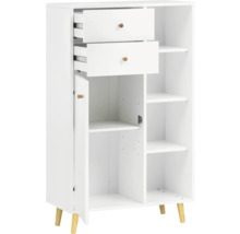 Weißer Mehrzweckschrank mit Schubladen und Einlegeböden