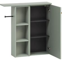 Offener Wandschrank mit Einlegeböden und Handtuchhalter