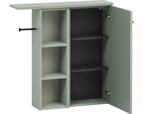 Offener Wandschrank mit Einlegeböden und Handtuchhalter