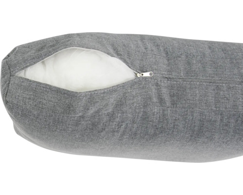 Graues Hundekissen mit Reißverschluss und Füllung