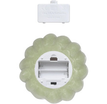 Rückseite einer LED-Dekoleuchte mit Batteriefach für zwei AA-Batterien