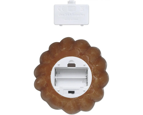 Batteriefach einer Dekorationsleuchte in Keksform