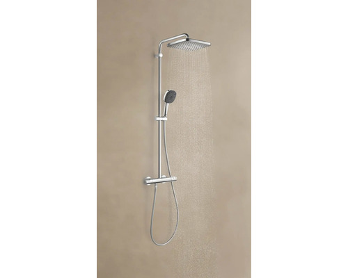 Duschset mit Kopfbrause und Handbrause mit Thermostat