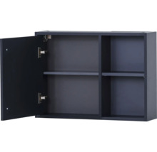 Offener Wandschrank mit Fächern und Tür