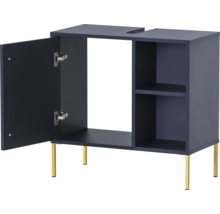 Waschbeckenunterschrank mit offener Tür und Regalfächern