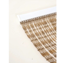 Vorhang mit Holzperlen und Befestigungsschiene