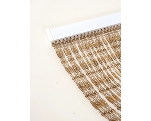 Vorhang mit Holzperlen und Befestigungsschiene