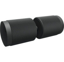 Schwarzer Türknauf mit Rändelung für besseren Halt