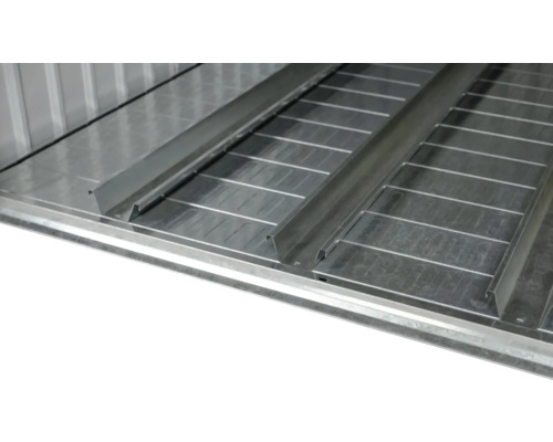 Metallboden mit Verstärkungsprofilen für hohe Belastbarkeit