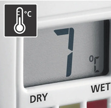 Temperaturanzeige mit Thermometer Symbol