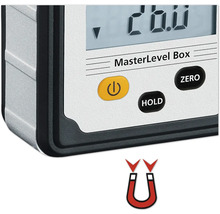 Masterlevel Box Digital-Wasserwaage Detailansicht mit Magnet-Symbol