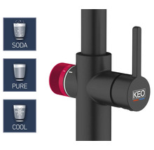 Küchenarmatur Keo Soda schwarz matt für Sprudel ohne Systembox und Filter