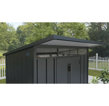 Metall Gerätehaus mit Pultdach im Garten