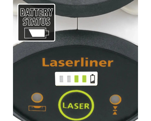 Laserliner Gerät mit Batteriestatusanzeige und Lasertaste