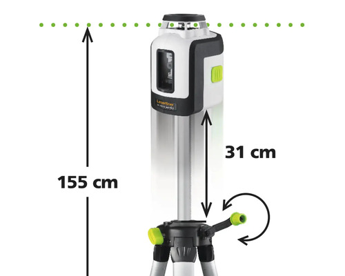 Laserliner Kreuzlinienlaser mit Stativ, Gesamthöhe 155 Zentimeter