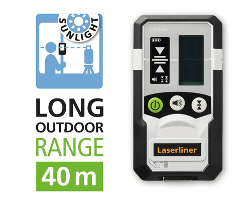 Laserliner GRX 40 Empfänger für Laser im Außenbereich mit 40 Metern Reichweite