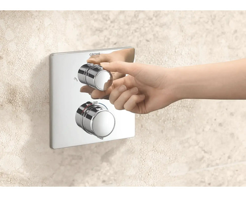 Grohe Logo Thermostatarmatur mit Hand