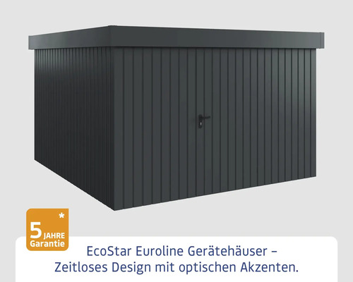 EcoStar Euroline Gerätehaus mit fünf Jahren Garantie