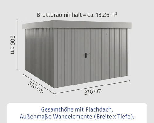 Abmessungen und Rauminhalt eines Gerätehauses