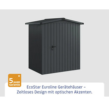 EcoStar Euroline Gerätehaus mit Pultdach und einer Garantie von fünf Jahren