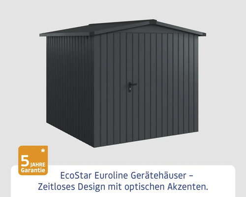 Gartengerätehaus aus Metall mit Tür und Dach