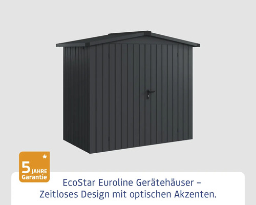 EcoStar Euroline Gerätehaus mit fünf Jahren Garantie