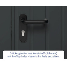 Türgriffgarnitur aus Kunststoff mit Profilzylinder