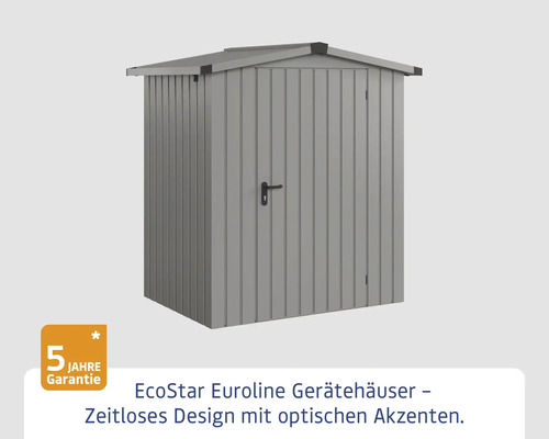 Gartengerätehaus aus Metall mit Doppeltür und fünf Jahren Garantie