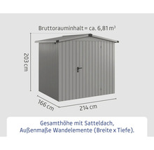 Abmessungen eines Gerätehauses mit Satteldach