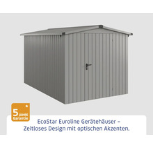 Geräteschuppen aus Metall mit Tür und Dach