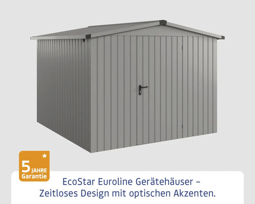 EcoStar Euroline Gerätehaus mit fünf Jahren Garantie