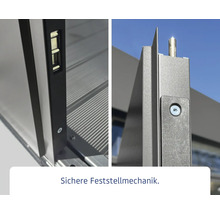 Sicherheitsverriegelungsmechanismus einer Terrassenüberdachung