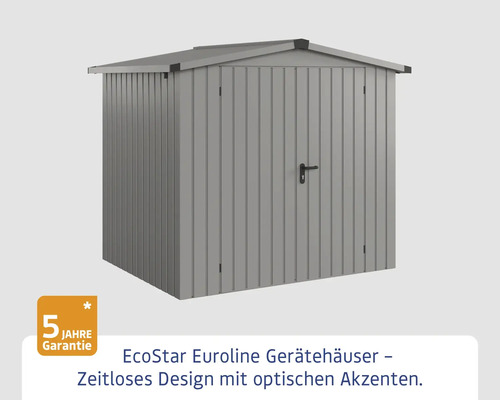 EcoStar Euroline Gerätehaus mit fünf Jahren Garantie