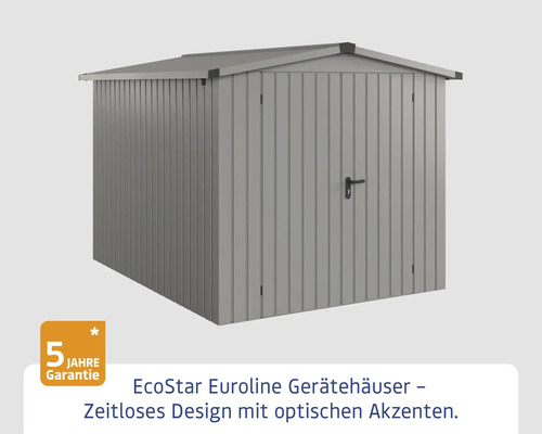 Metall Gerätehaus mit Tür und Satteldach