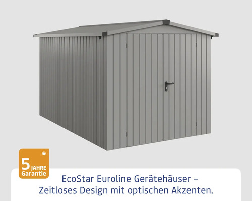 Metall Gerätehaus mit Satteldach und Tür