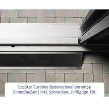EcoStar Euroline Bodenschwellenrampe mit Schrauben für zweiflügelige Tür