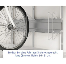 EcoStar Euroline Fahrradständer für die horizontale Montage mit Fahrrad