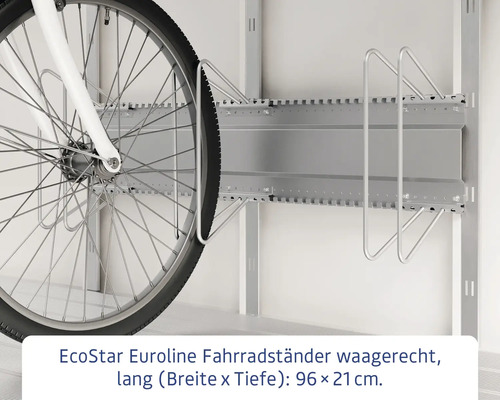 EcoStar Euroline Fahrradständer für die horizontale Montage mit Fahrrad
